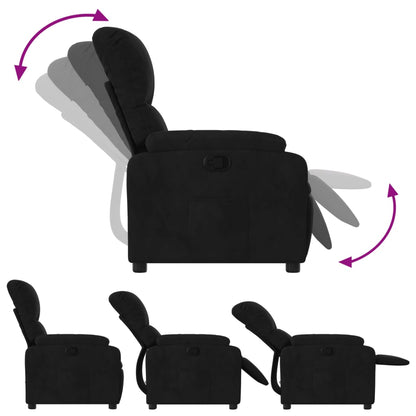 Fauteuil relax vidaXL Noir Tissu en microfibres