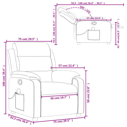 vidaXL Massagesessel Braun Stoff