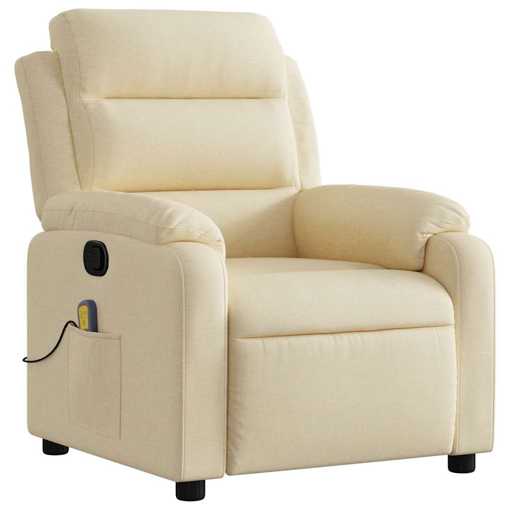vidaXL Massagesessel Creme Stoff