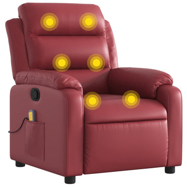 vidaXL Fauteuil de massage Similicuir Rouge bordeaux
