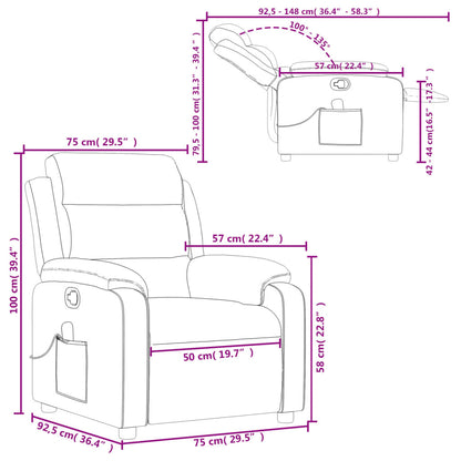 vidaXL Fauteuil de massage Similicuir Rouge bordeaux