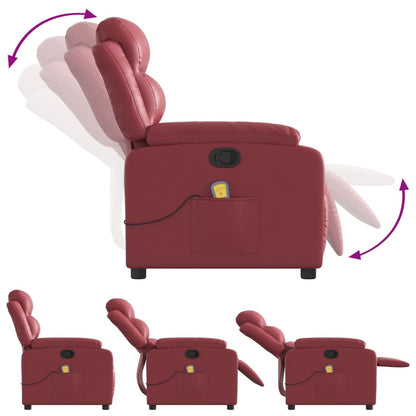 vidaXL Fauteuil de massage Similicuir Rouge bordeaux