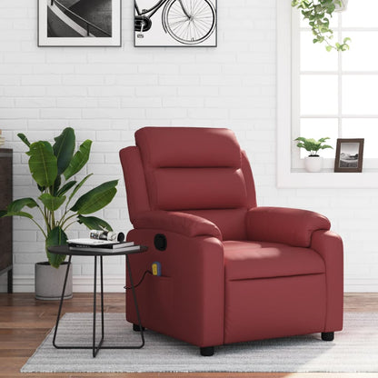 vidaXL Fauteuil de massage Similicuir Rouge bordeaux