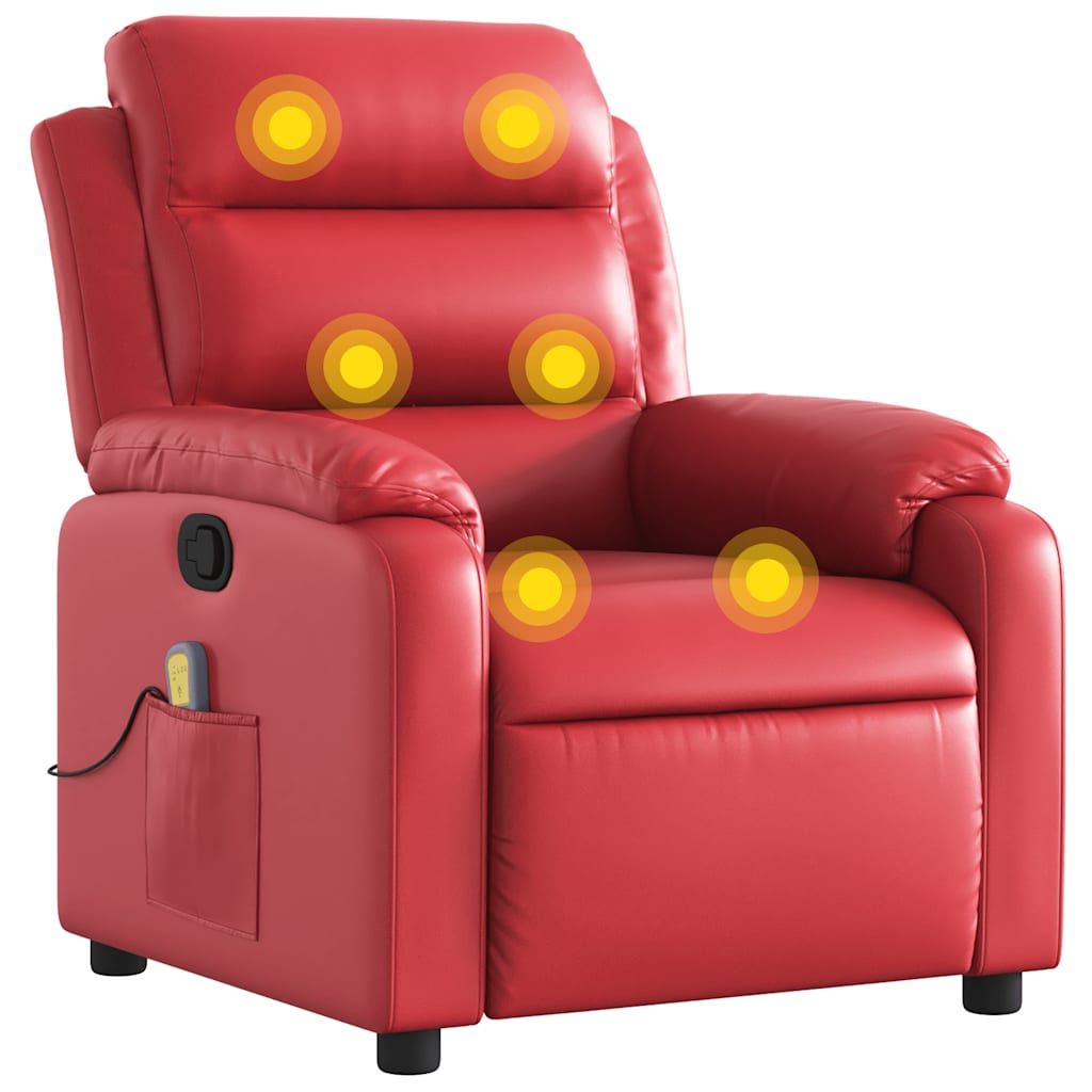 vidaXL Massagesessel Rot Kunstleder