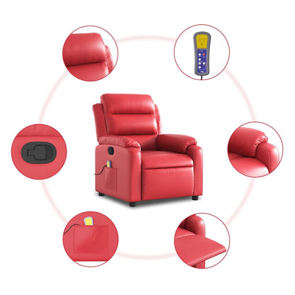 vidaXL Massagesessel Rot Kunstleder