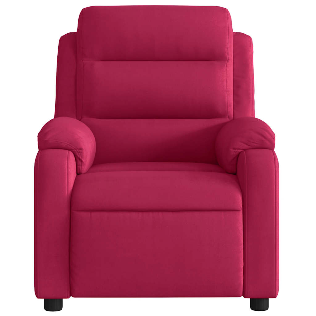 vidaXL Massagesessel Weinrot Samt