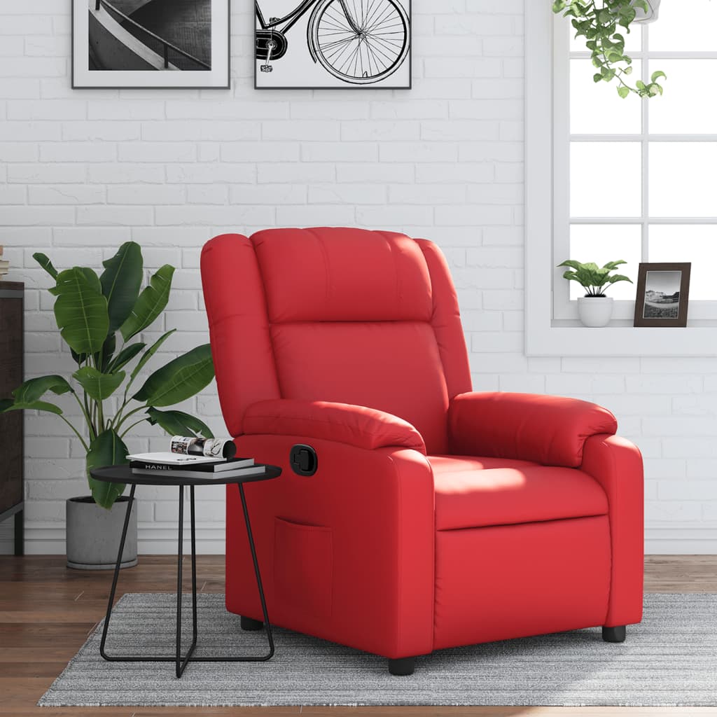 vidaXL Fauteuil relax rouge en similicuir