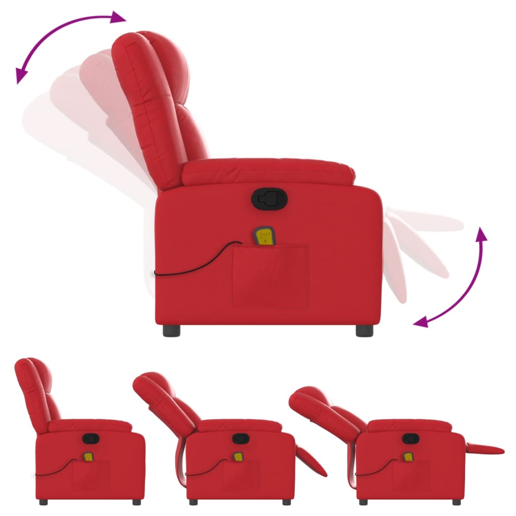vidaXL Massagesessel Rot Kunstleder