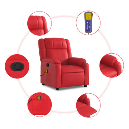 vidaXL Massagesessel Rot Kunstleder