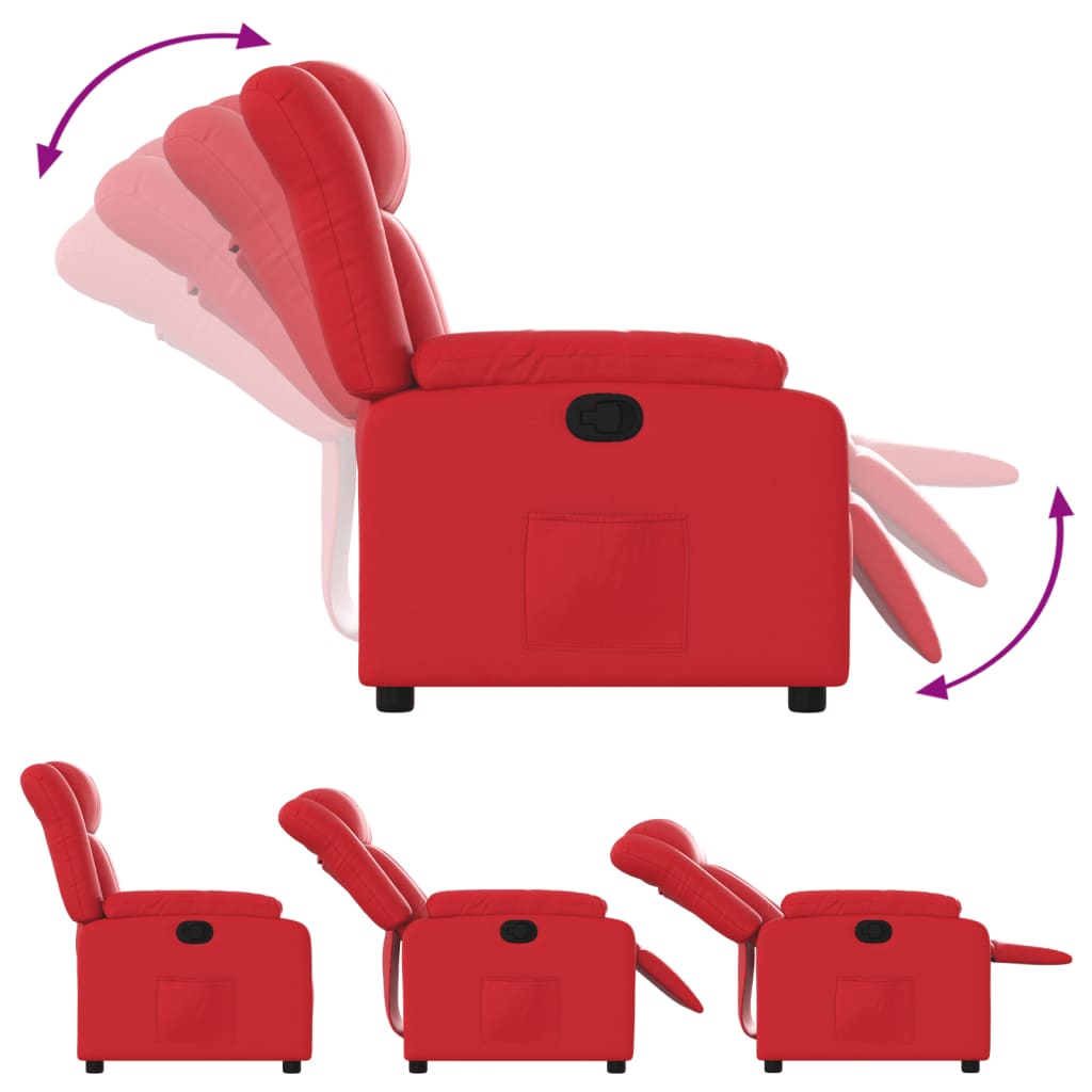 vidaXL Fauteuil relax rouge en similicuir