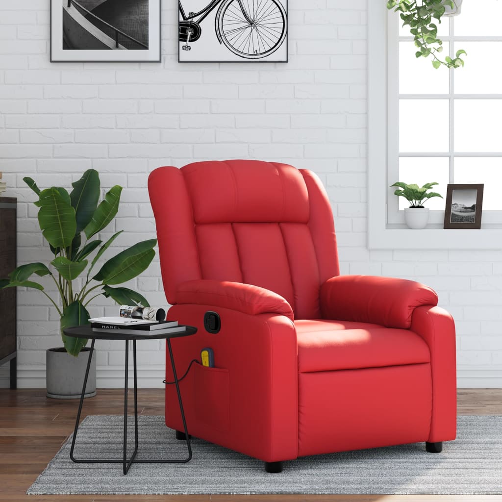 Fauteuil de massage vidaXL rouge similicuir