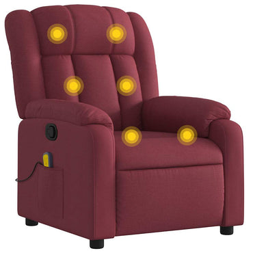 vidaXL Massagesessel Weinrot Stoff