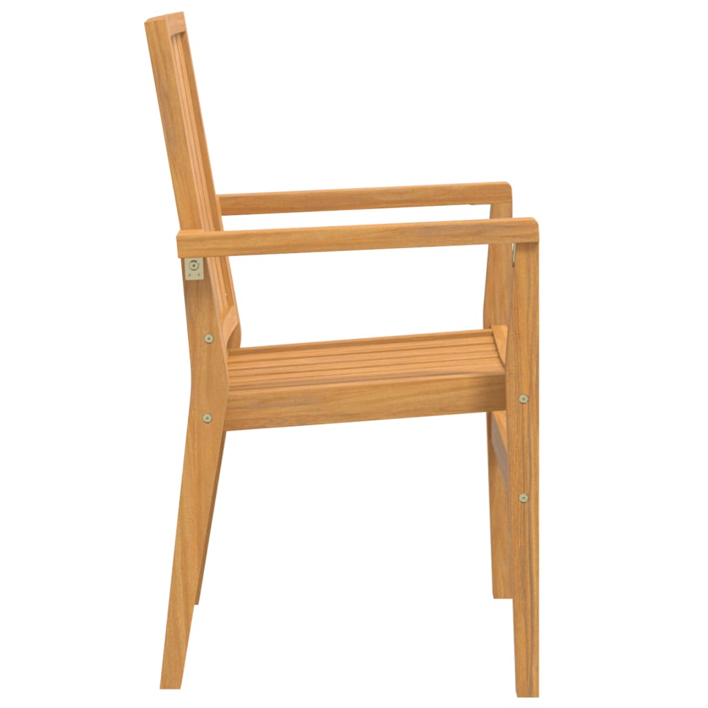 vidaXL Gartenstühle 4 Stk. Stapelbar 56,5x57,5x91 cm Massivholz Teak