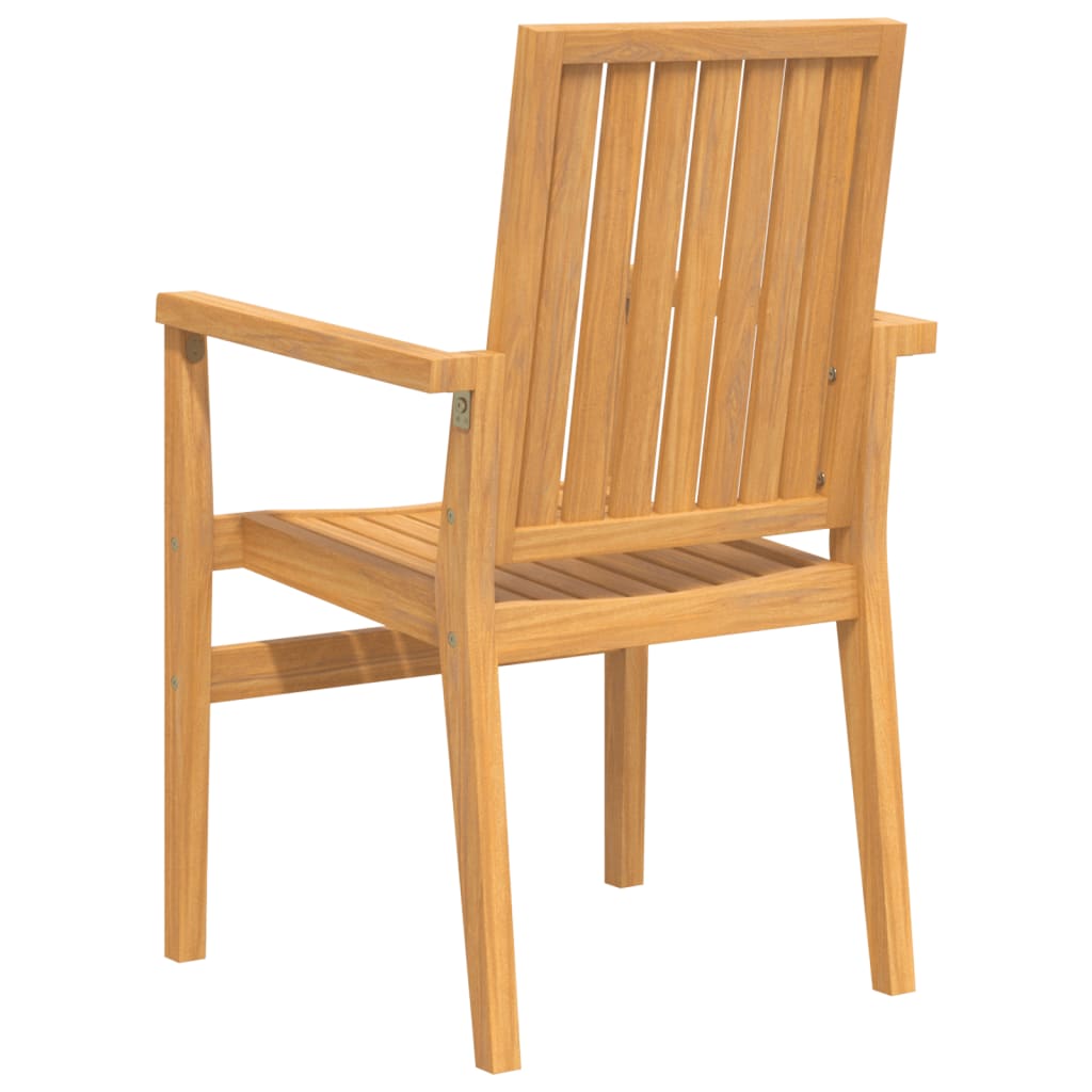 vidaXL Gartenstühle 4 Stk. Stapelbar 56,5x57,5x91 cm Massivholz Teak
