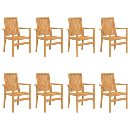 vidaXL Gartenstühle 8 Stk. Stapelbar 56,5x57,5x91 cm Massivholz Teak