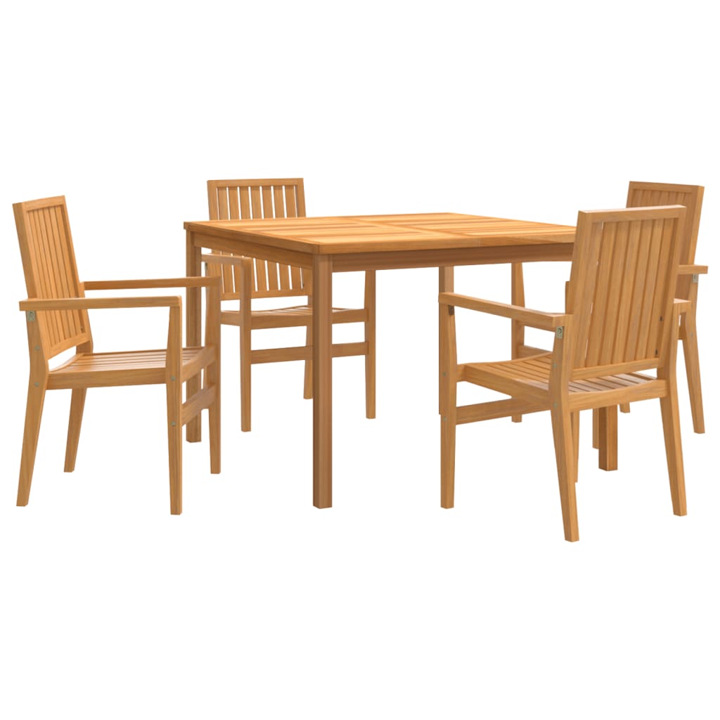vidaXL 5-tlg. Garten-Essgruppe Massivholz Teak