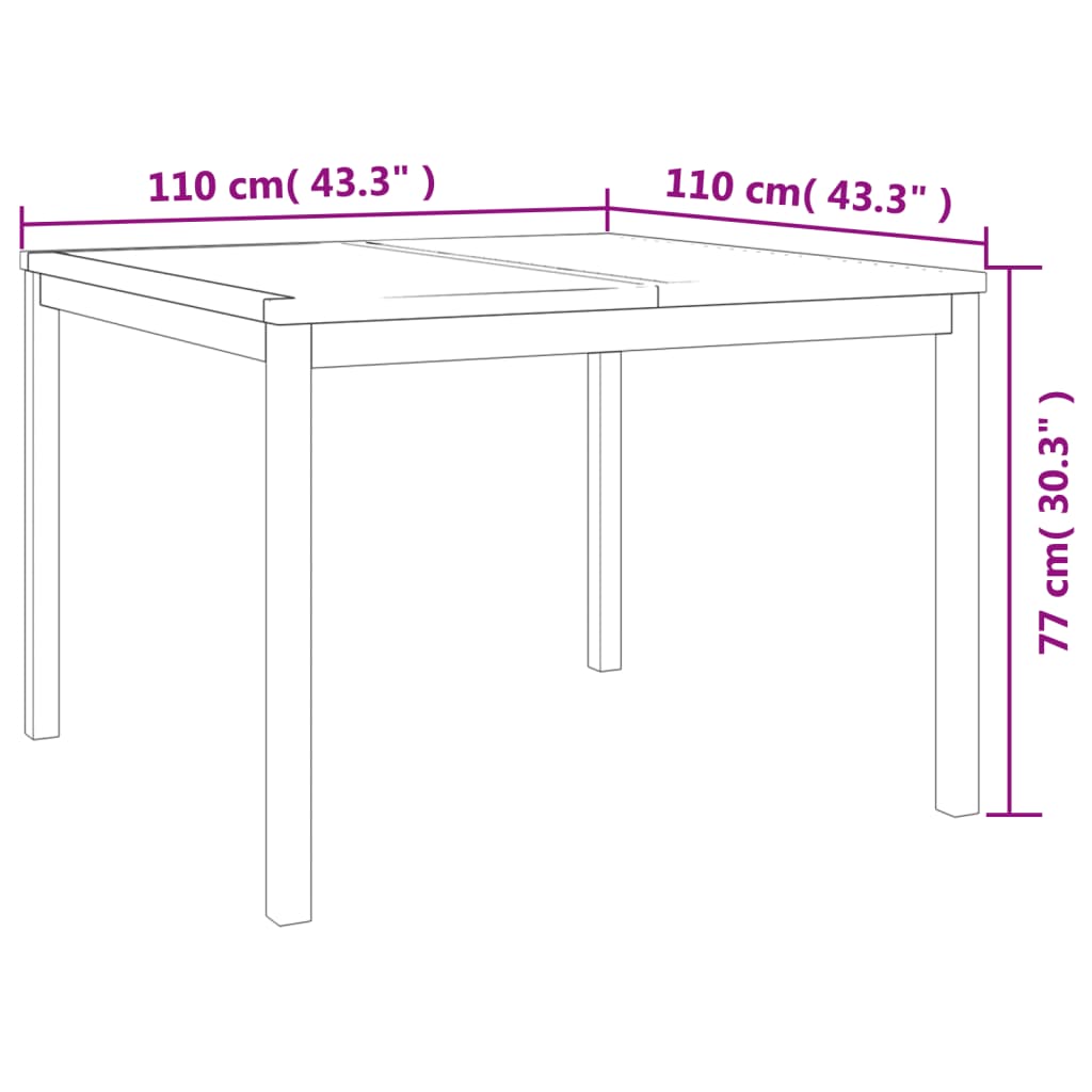 vidaXL 5-tlg. Garten-Essgruppe Massivholz Teak