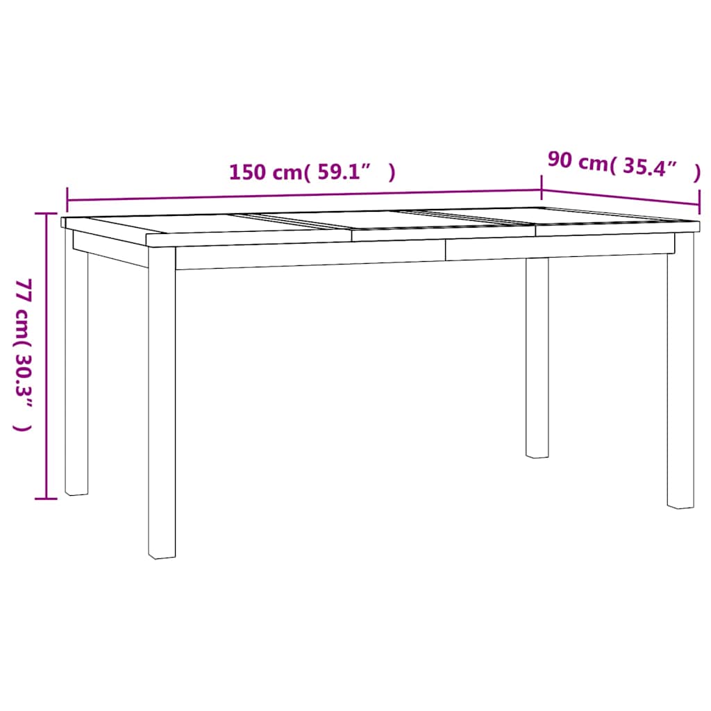 vidaXL 5-tlg. Garten-Essgruppe Massivholz Teak