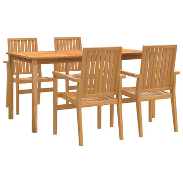 vidaXL 5-tlg. Garten-Essgruppe Massivholz Teak