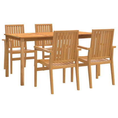 vidaXL 5-tlg. Garten-Essgruppe Massivholz Teak