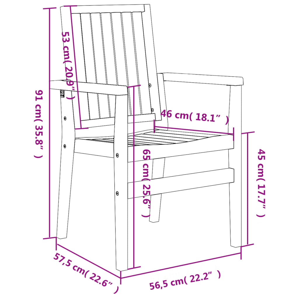 vidaXL 5-tlg. Garten-Essgruppe Massivholz Teak