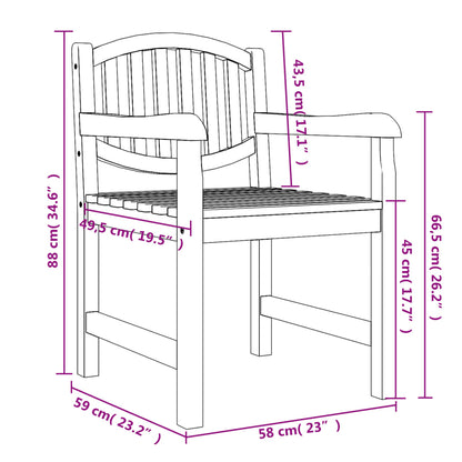vidaXL 5-tlg. Garten-Essgruppe Massivholz Teak