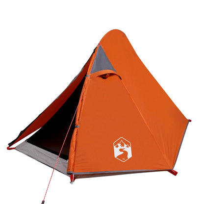 vidaXL Kuppel-Campingzelt 2 Personen Grau und Orange Wasserdicht