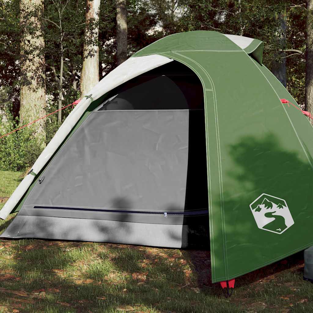 vidaXL Kuppel-Campingzelt 3 Personen Grün Wasserdicht