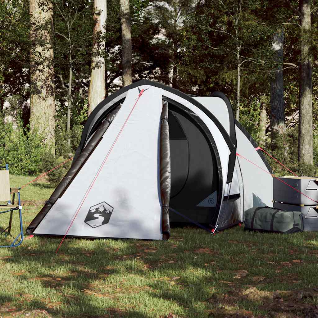 vidaXL Kuppel-Campingzelt 2 Personen Weiß Dunkel Wasserdicht