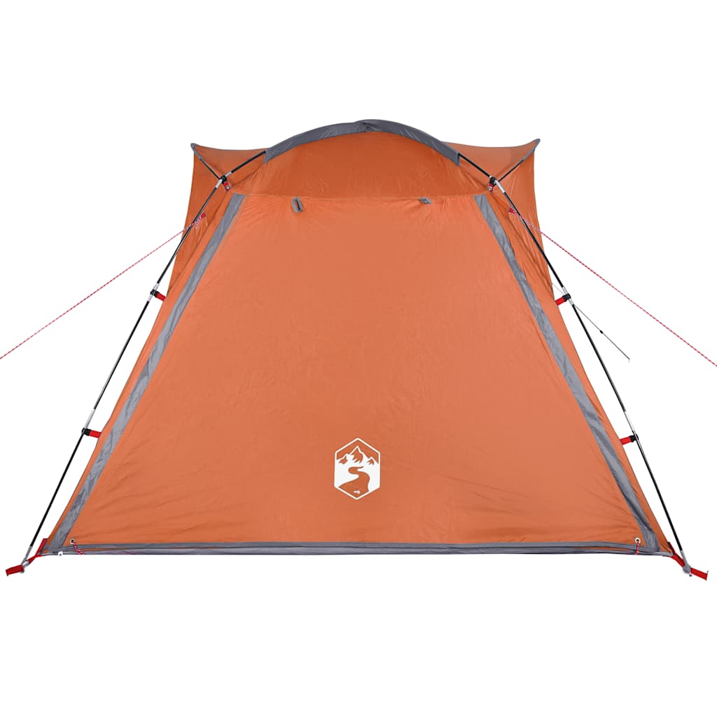 vidaXL Campingzelt 4 Personen Grau und Orange Quick Release Wasserfest