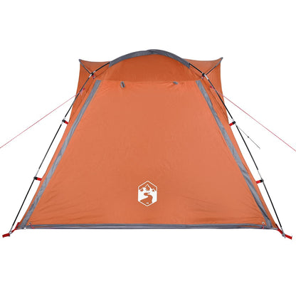 vidaXL Campingzelt 4 Personen Grau und Orange Quick Release Wasserfest