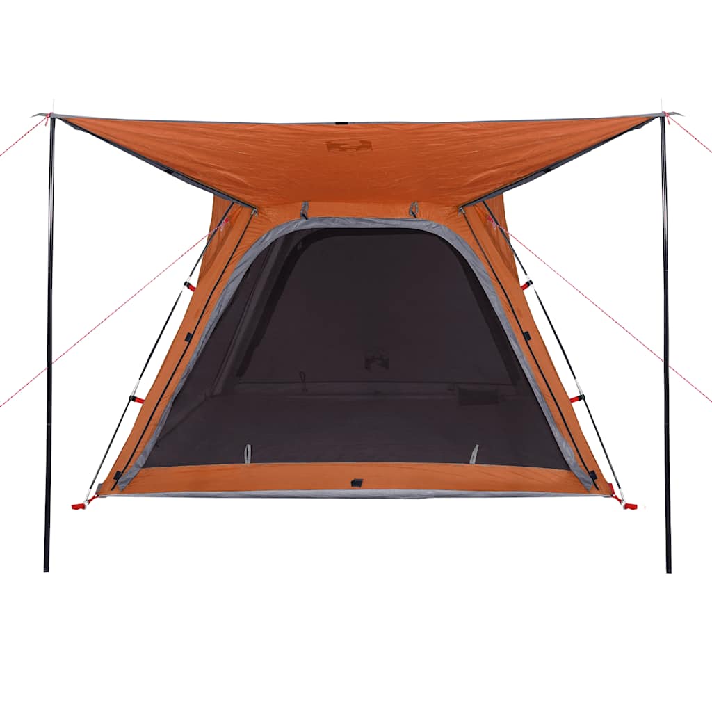 vidaXL Campingzelt 4 Personen Grau und Orange Quick Release Wasserfest