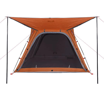 vidaXL Campingzelt 4 Personen Grau und Orange Quick Release Wasserfest
