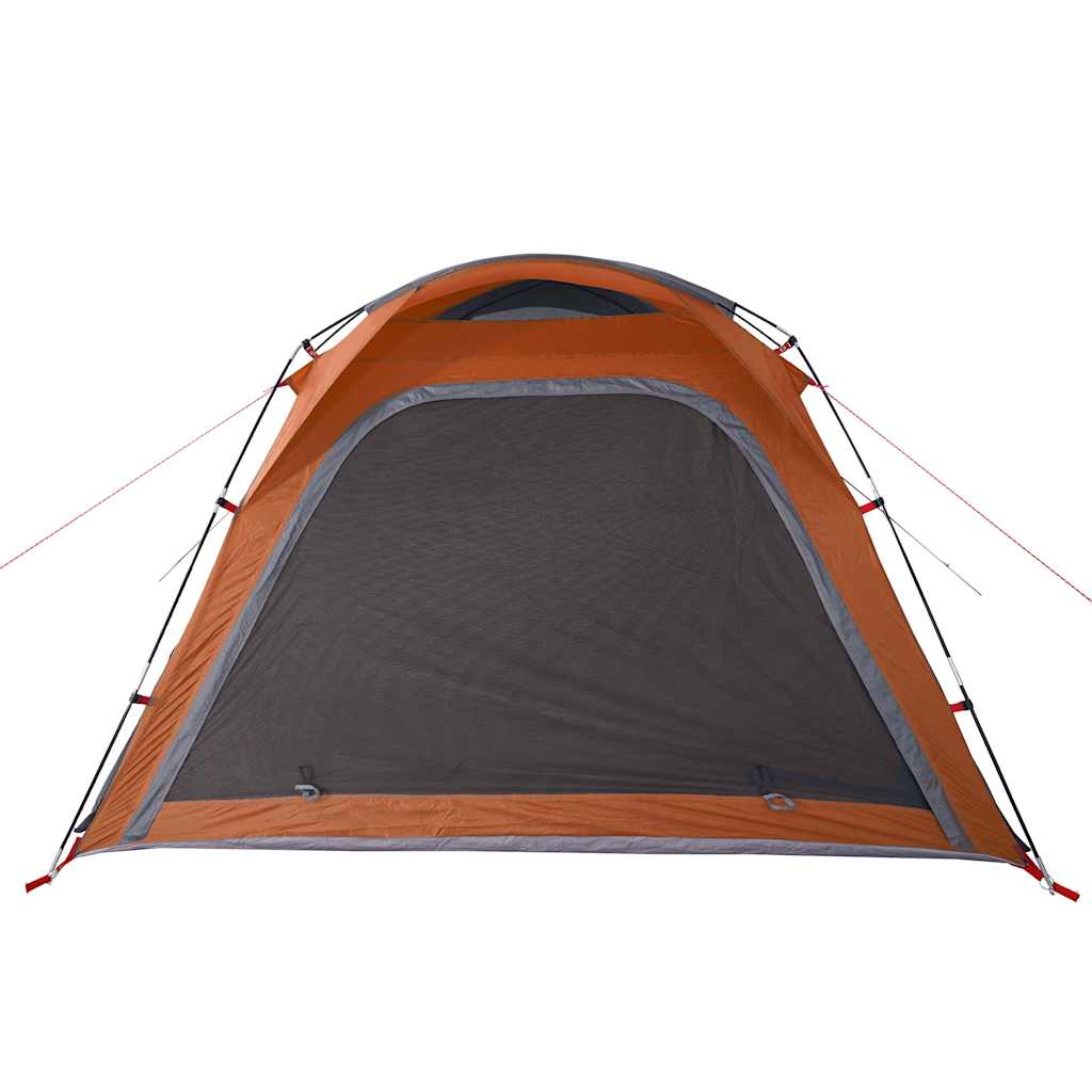 vidaXL Campingzelt 4 Personen Grau und Orange Quick Release Wasserfest