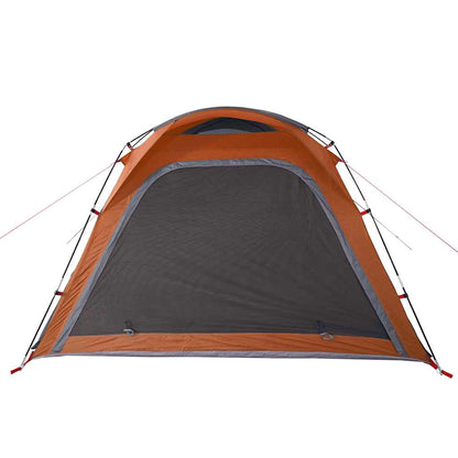 vidaXL Campingzelt 4 Personen Grau und Orange Quick Release Wasserfest