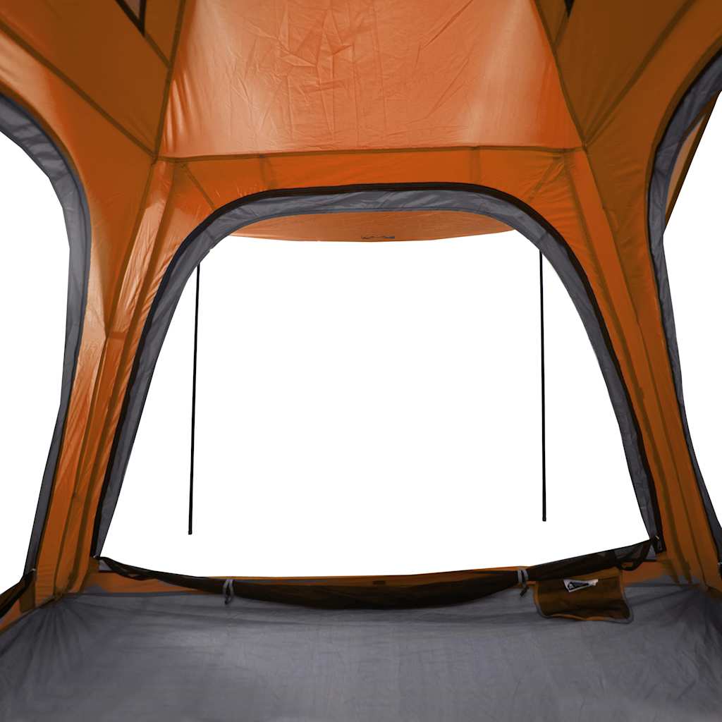 vidaXL Campingzelt 4 Personen Grau und Orange Quick Release Wasserfest