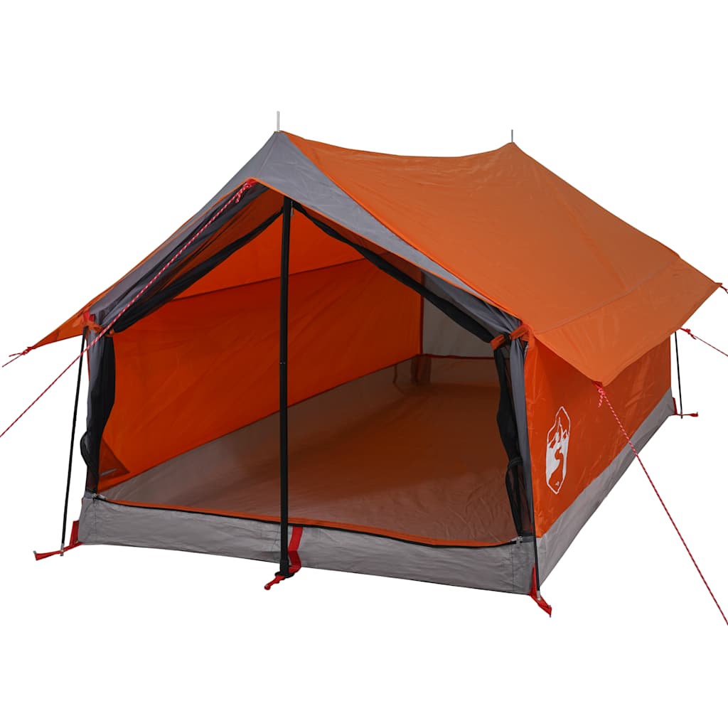 vidaXL Campingzelt 2 Personen Grau und Orange Wasserfest