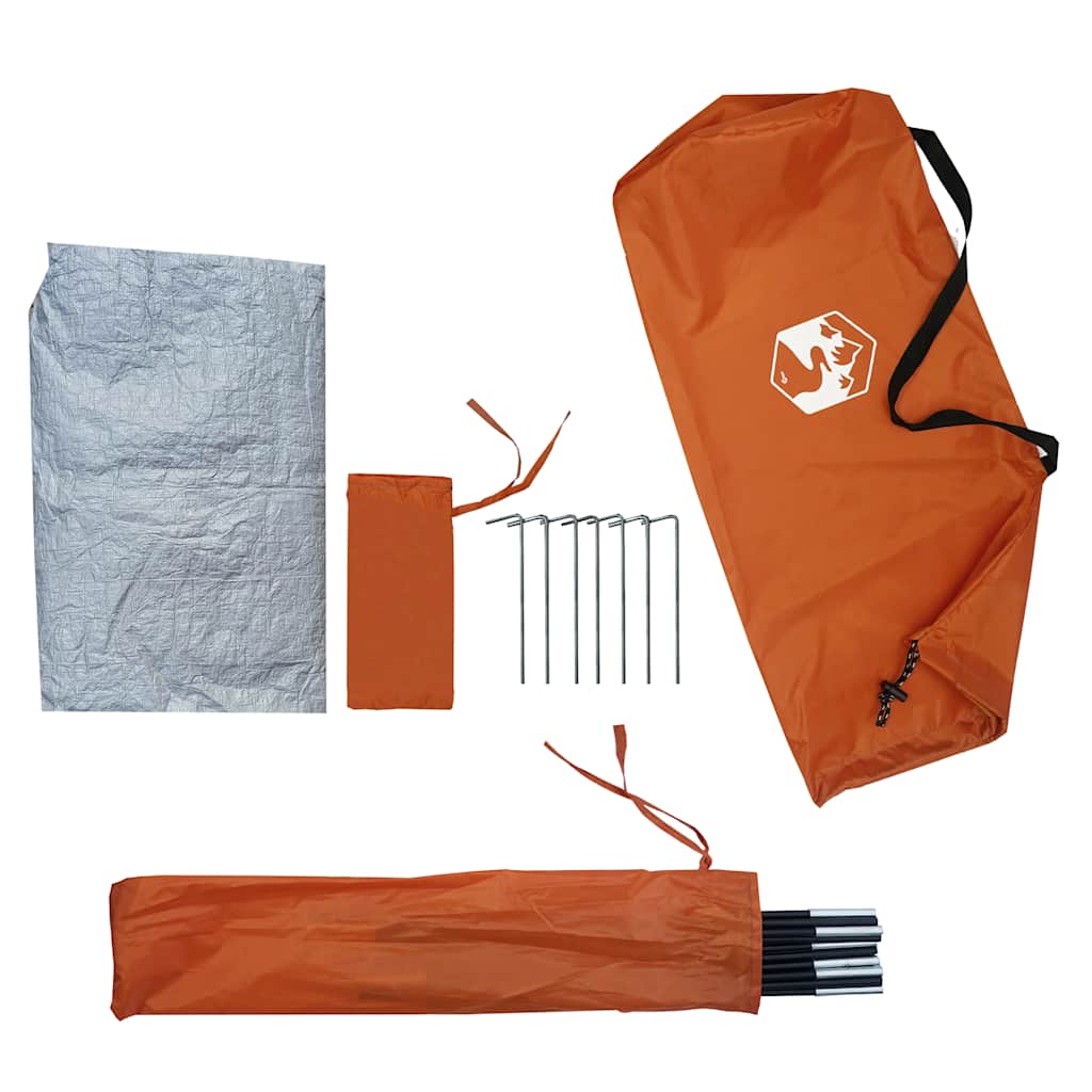 vidaXL Campingzelt 2 Personen Grau und Orange Wasserfest