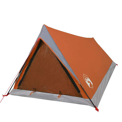 vidaXL Campingzelt 2 Personen Grau und Orange Wasserfest