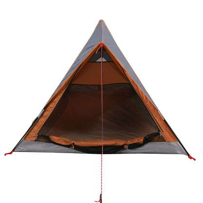 vidaXL Campingzelt 2 Personen Grau und Orange Wasserfest