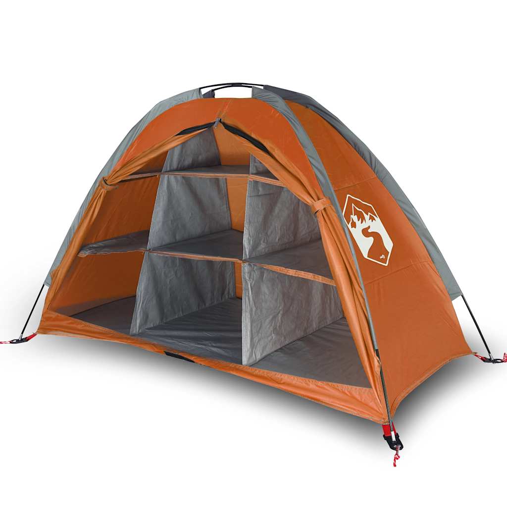 vidaXL Camping-Organizer-Zelt 9 Fächer Grau Orange Wasserdicht