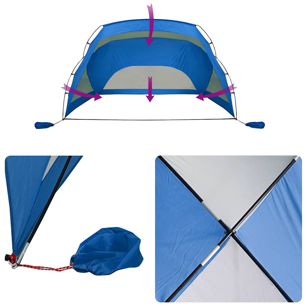 vidaXL Strandzelt Azurblau 274x178x170/148 cm 185T Polyester