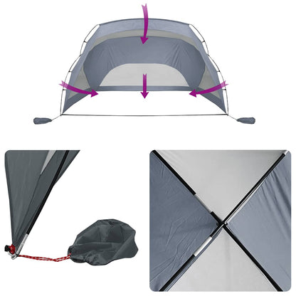 vidaXL Strandzelt Grau 274x178x170/148 cm 185T Polyester