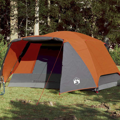 vidaXL Campingzelt mit Vorzelt 4 Personen Orange Wasserdicht