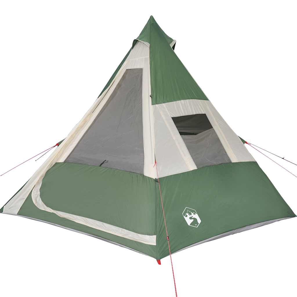 vidaXL Tipi-Campingzelt 7 Personen Grün Wasserdicht