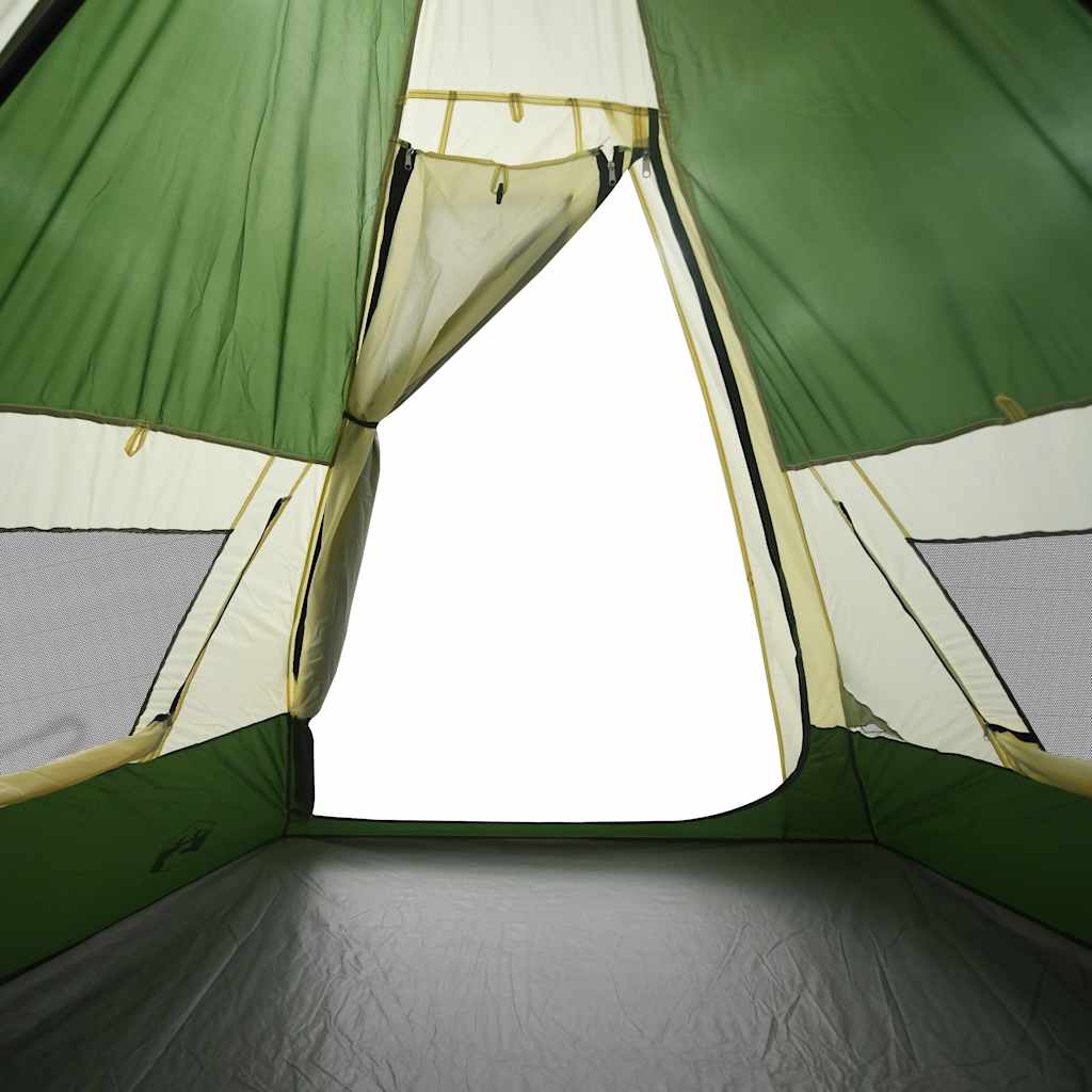 vidaXL Tipi-Campingzelt 7 Personen Grün Wasserdicht