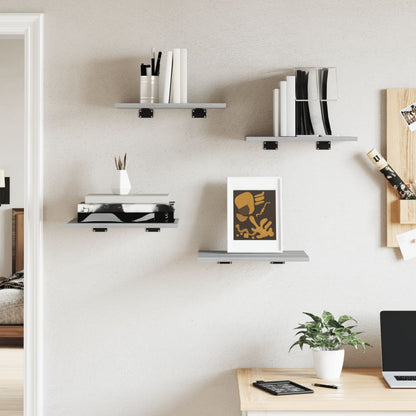 Wandregale 4 Stk. Grau Sonoma 40x30x1,5 cm Holzwerkstoff