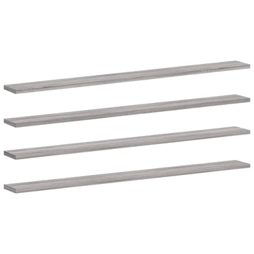 vidaXL Wandregale 4 Stk. Grau Sonoma 100x10x1,5 cm Holzwerkstoff