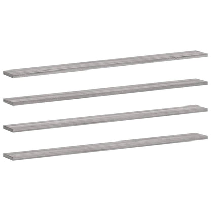 vidaXL Wandregale 4 Stk. Grau Sonoma 100x10x1,5 cm Holzwerkstoff