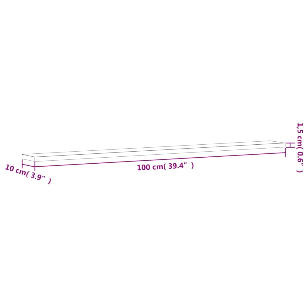 vidaXL Wandregale 4 Stk. Grau Sonoma 100x10x1,5 cm Holzwerkstoff